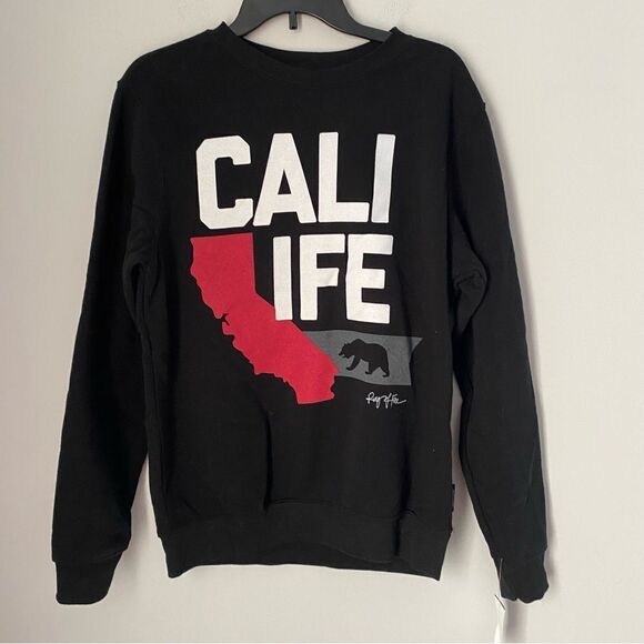 Ring of Fire Men’s Fleece Lined Crew Neck Cali Life Printed Sweatshirt size M - Picture 1 of 3